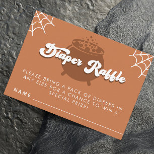 Retro Halloween Diaper Raffeleinlage Begleitkarte