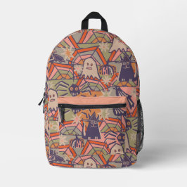 Retro Halloween Disco Party Bedruckter Rucksack