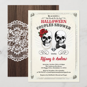 Retro Halloween Dusche Einladung