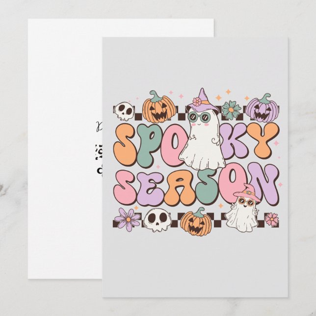 Retro Halloween Einladung (Vorne/Hinten)