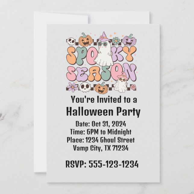 Retro Halloween Einladung (Vorderseite)