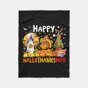 Retro Halloween Erntedankfest Weihnachten Frohe Ha Fleecedecke
