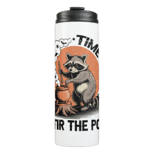 Retro Halloween Feral Time um den Pot zu umrühren Thermosbecher