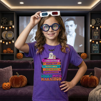 Retro-Halloween-Film-Marathon-Geister-Popcorn-Kind T-Shirt