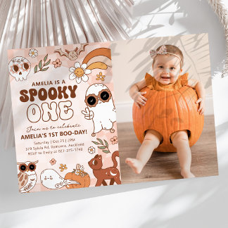 Retro Halloween Foto Einladung