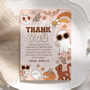 Retro Halloween Geburtstag Danke Karte