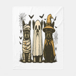 Retro Halloween-Geist Französische Bulldogge Gothi Fleecedecke