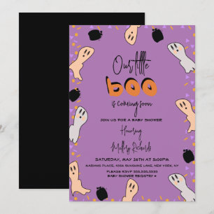 Retro-Halloween-Geist Unsere kleine Boo-Baby-Party Einladung