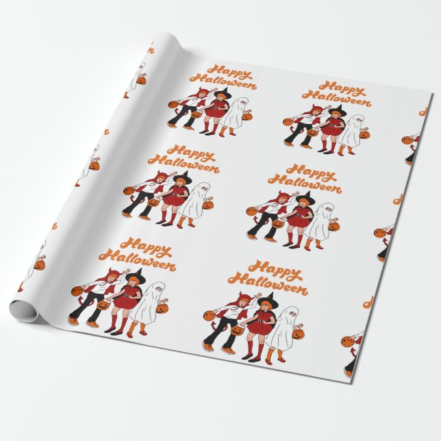 Retro-halloween Geschenkpapier (Ungerollt)