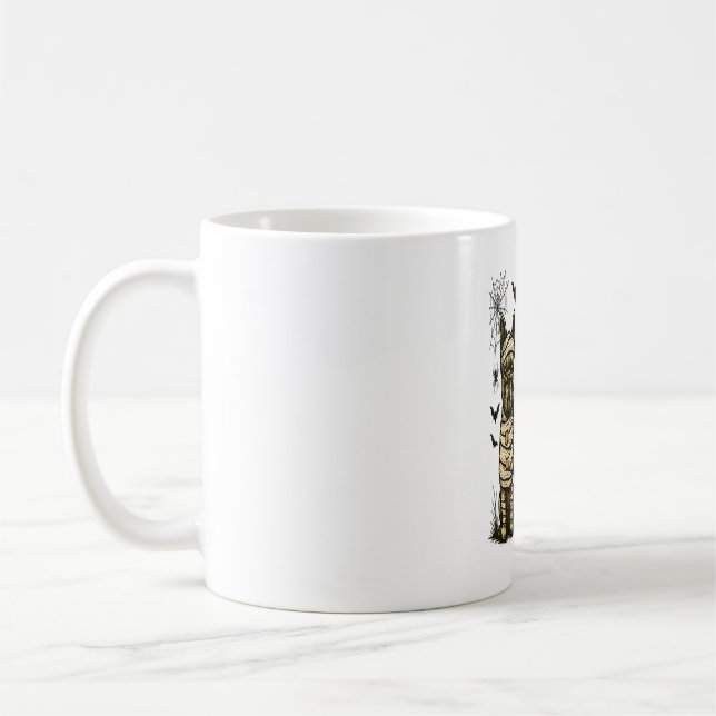 Retro Halloween Ghost French Bulldog Gothic Png Kaffeetasse (Links)