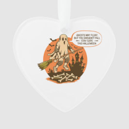 Retro Halloween Ghost Safety - Bleibe Safe Ornament