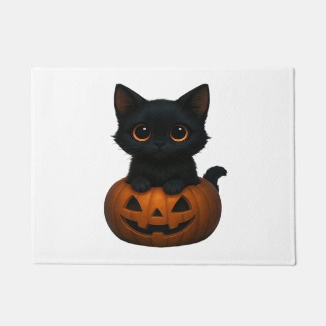 Retro Halloween Ghost und Kat Oversifizierter T -  Fußmatte (Vorderseite)