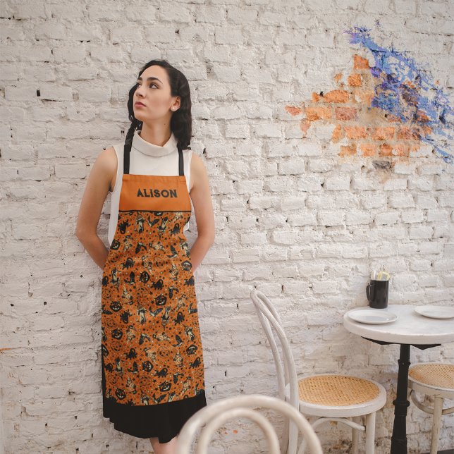 Retro Halloween Graphics Personalisiert Schürze (Von Creator hochgeladen)