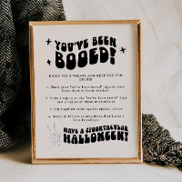 Retro Halloween Groovy Boo Neighbor Game Sign