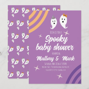 Retro Halloween Groovy Party Babydusche Einladung