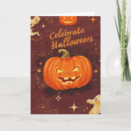 Retro-Halloween-Grußkarte – Halloween feiern Karte