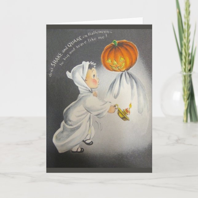 Retro Halloween Grußkarte Karte (Vorderseite)