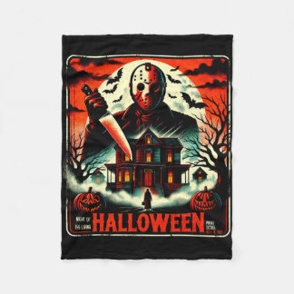 Retro Halloween Horror Night 80er Slasher Vibes Fleecedecke