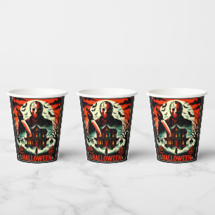 Retro Halloween Horror Night 80er Slasher Vibes Pappbecher