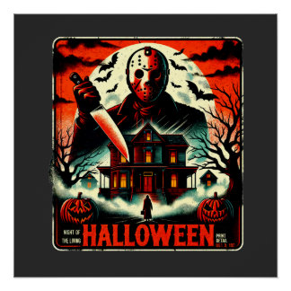 Retro Halloween Horror Night 80er Slasher Vibes Poster