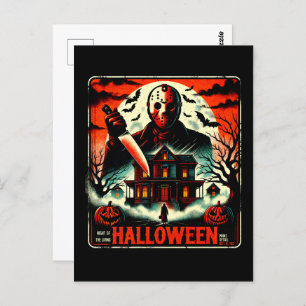Retro Halloween Horror Night 80er Slasher Vibes Postkarte