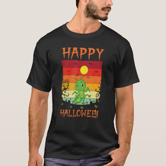Retro Halloween Kostüm Matching Grasshopper Hallo T-Shirt (Vorderseite)