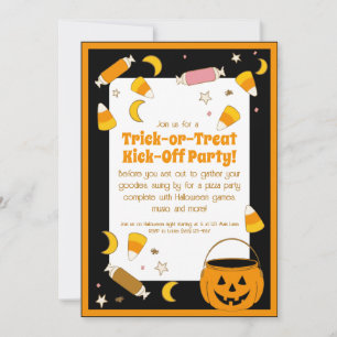 Retro-Halloween-Kostüm oder Trunk- oder Leckerei-P Einladung