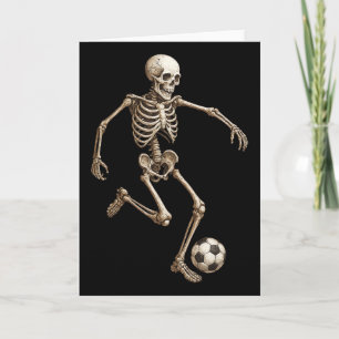 Retro-Halloween-Kostüm Skelett-Fußball lustig Männ Karte