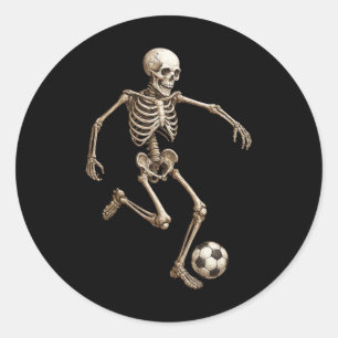 Retro-Halloween-Kostüm Skelett-Fußball lustig Männ Runder Aufkleber