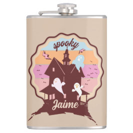 Retro Halloween Kostüm Spooky Spuk House Ghost Flachmann