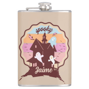 Retro Halloween Kostüm Spooky Spuk House Ghost Flachmann