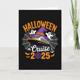 Retro-Halloween-Kreuzfahrt 2025 passende Familien- Karte