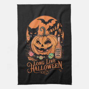 Retro Halloween Lang lebe der Herbst Grusel Saison Geschirrtuch