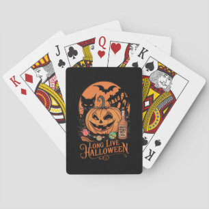 Retro Halloween Lang lebe der Herbst Gruselzeit  Spielkarten