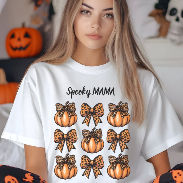 Retro Halloween Leopart Bow Pumpkin Coquette Tri-Blend Shirt (Retro Halloween Leopart Bow Pumpkin Coquette Tri-Blend Shirt)