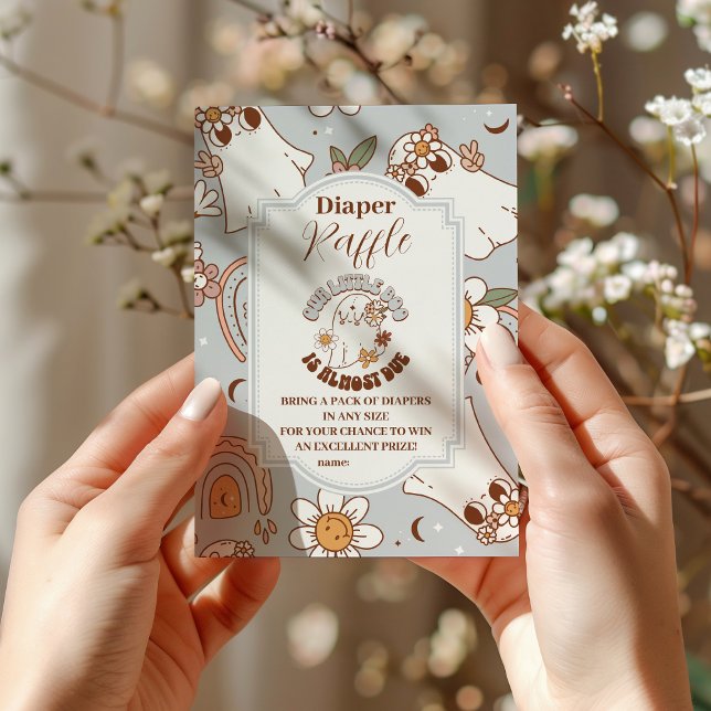 Retro Halloween Little Boo Raffle Diapper Begleitkarte (Von Creator hochgeladen)