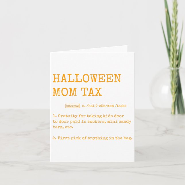 Retro Halloween Mama Tax Definition Trick oder Beh Karte (Vorderseite)