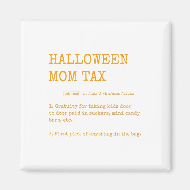 Retro Halloween Mama Tax Definition Trick oder Beh Magnet (Vorne)