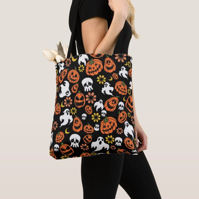 Retro Halloween Muster Tasche (Von Nahem)