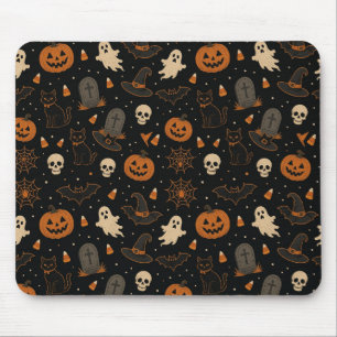 Retro-Halloween-Nahtloses-Muster-Mauspad Mousepad