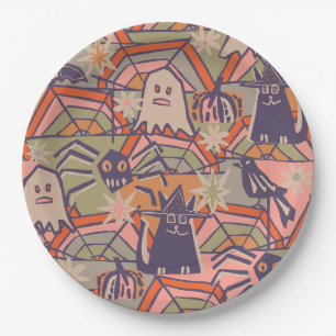Retro Halloween Pappteller