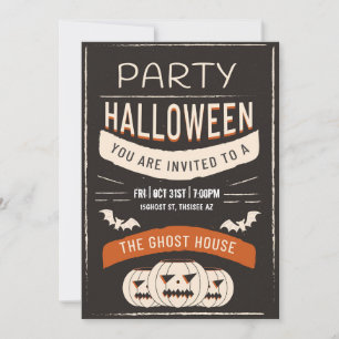 Retro Halloween-Party Einladung