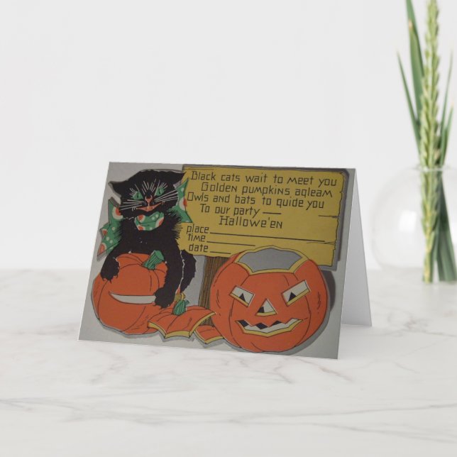 Retro Halloween-Party-Einladung Einladung (Vorderseite)