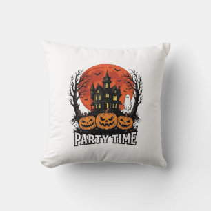 Retro-Halloween-Party-Time-Geister-Kürbis-Shirt_1 Kissen