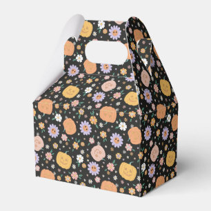 Retro Halloween Pumpkins und Blume Muster Geschenkschachtel