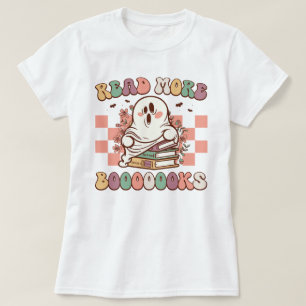 Retro Halloween Read More Book Boo Ghost Student T-Shirt
