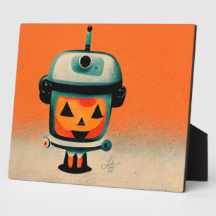 Retro Halloween Robot 002 ・ Niedliche Kinderkunst Fotoplatte