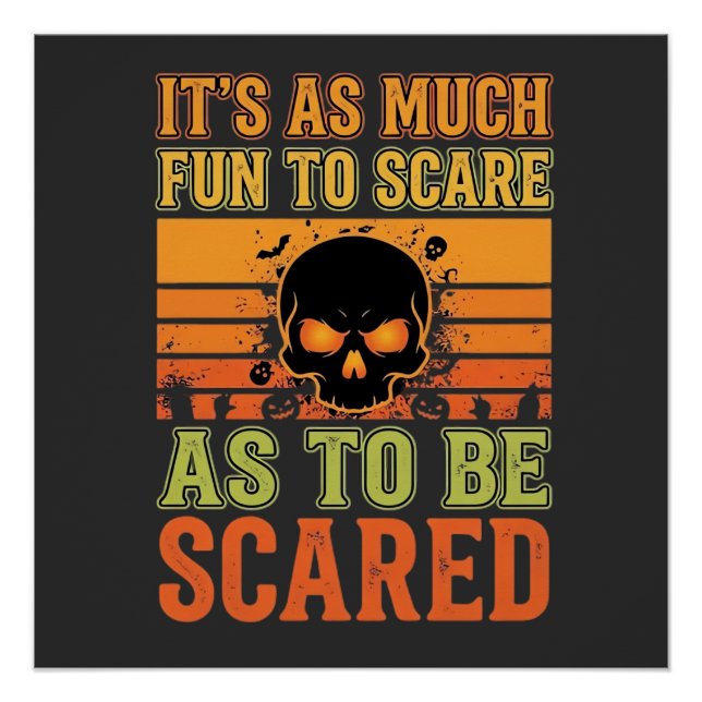 Retro-Halloween-Schreck-Schädel-Design_1 Poster (Vorderseite)