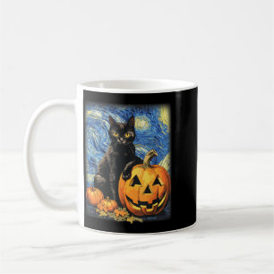 Retro Halloween schwarze Katze Halloween Kürbis Sc Kaffeetasse