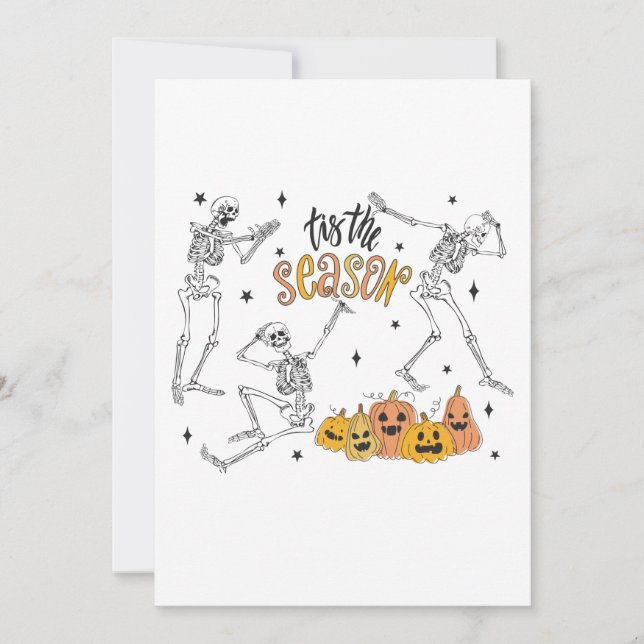 Retro Halloween Shirt, lustiges Halloween-Skull Einladung (Vorderseite)